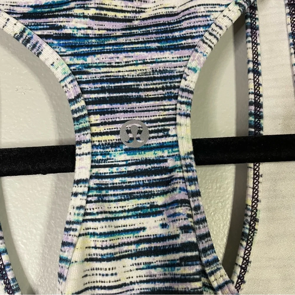 Lululemon Striped Patterned Athletic Athleisure Workout Racerback Tank Top Small - Picture 5 of 7